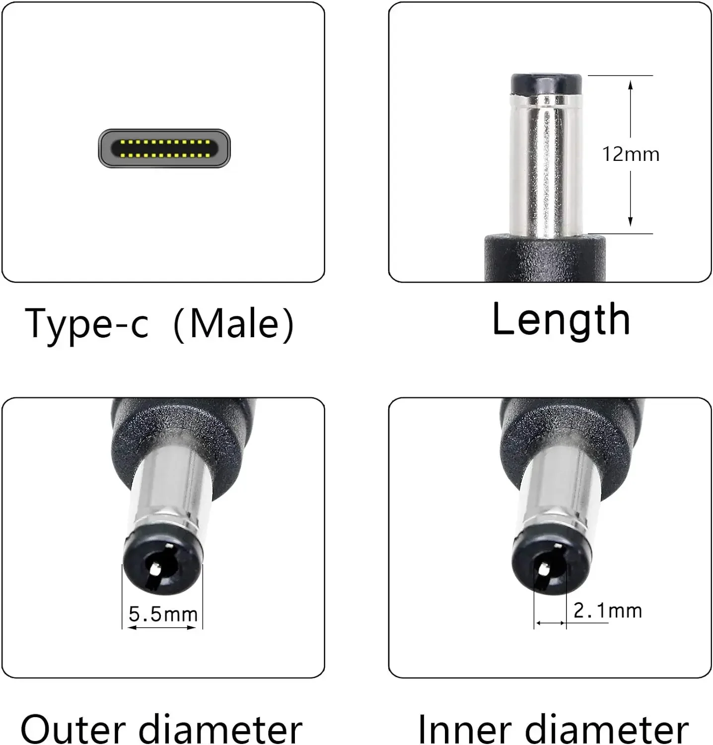 USB Type C PD to DC 5.5x2.1mm Power Cord 12V USB C Charging Cable for Xiaomi TV BOX Camera Wireless Router