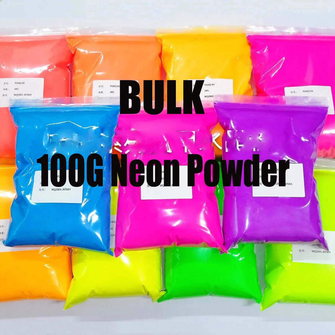 100g/Bag Neon Acrylic Powder 3in1 Phosphor Nail Dust Powder DIY Extending/Dipping Bulk Manicure Pigment FD-58nkhs