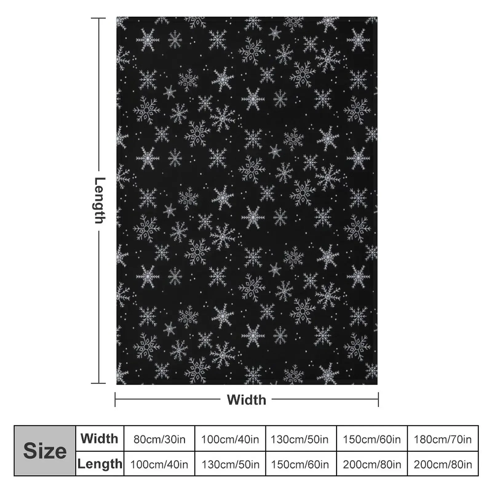 Glittery silver snowflakes Throw Blanket Sofas Custom Blankets