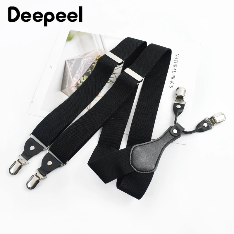 1 قطعة Deepeel الرجال الحمالات الأشرطة المرنة 4 مقاطع قابل للتعديل الكبار الأقواس زي الرجال الحمالات تسخير رجل السراويل اكسسوارات #5