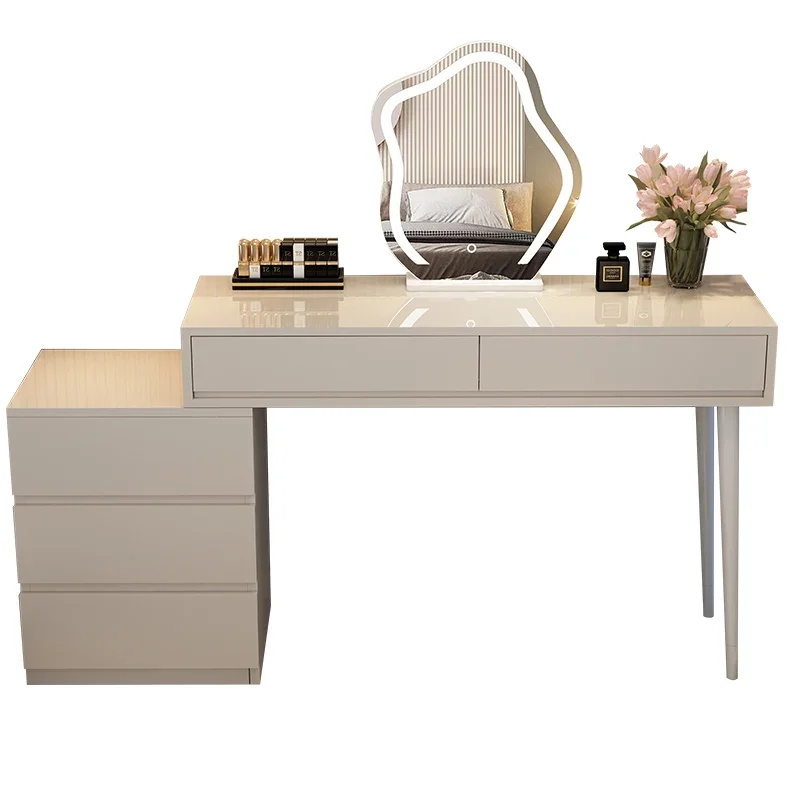 

Cream wind dressing modern simple storage cabinet bedside dressing table integrated desk telescopic dressing table