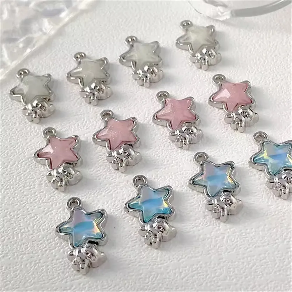 

Cold and Dreamy, Versatile Star Bear Alloy Pendant, Diy Necklace, Earrings, Handcrafted Beaded Material Accessories