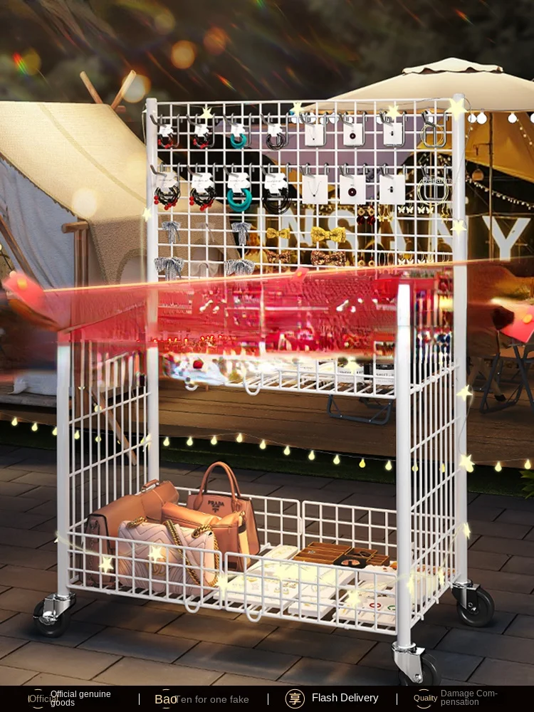 

Folding mobile stall cart artifact one-second stall night market special sausage stall float promotion display stand