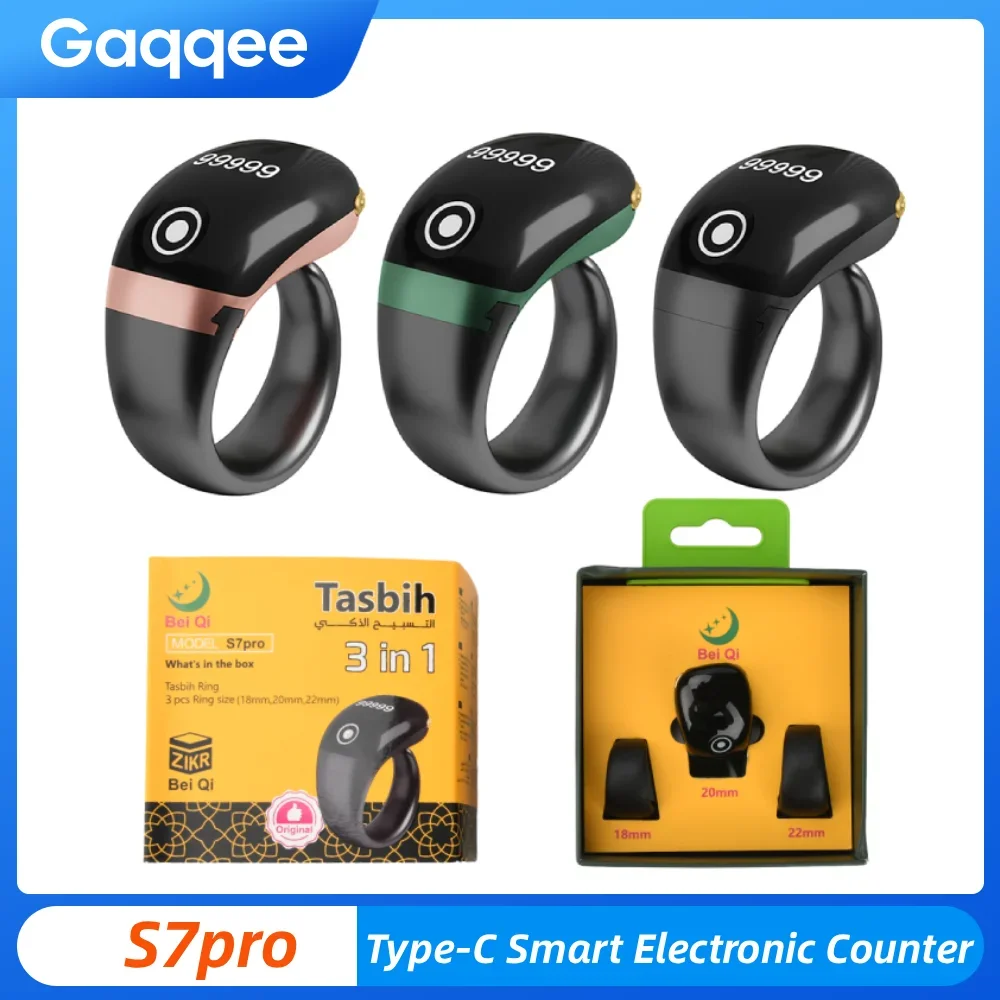 

S7pro Digital Tally Counters OLED Display Ring Holder intelligent APP Counting Type-C SilentTouch Smart Finger Counter