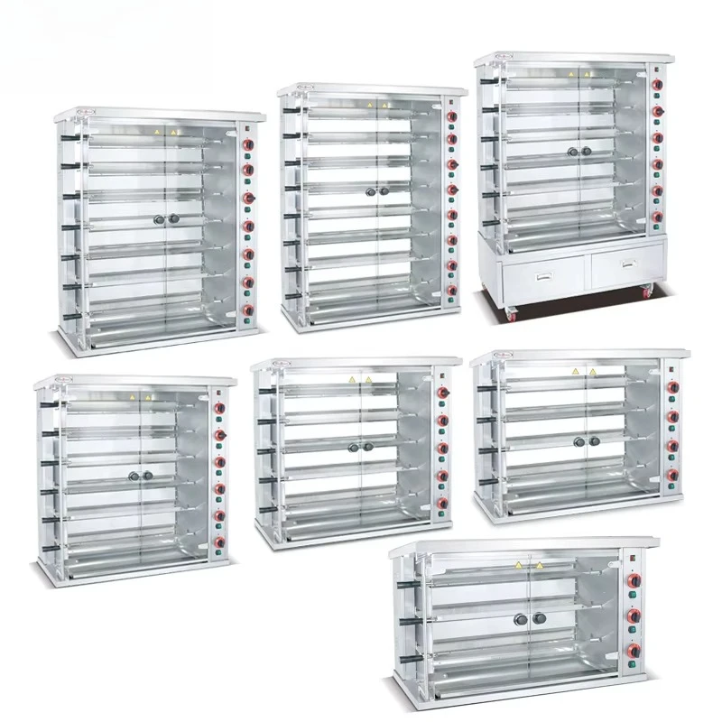 For High Quality Commercial Kitchen Gas Chicken Rotisseries with High-Temperature Resistant Glass^