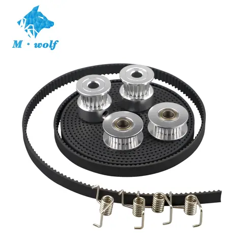 3D-skrivardelar GT2 Remskiva 20 Tänder Borrning 5mm GT2 6mm Kuggrem & 2X Tomgångshjul 4X Spännare för 3D-skrivarsats 10 best sales remspännare - №3