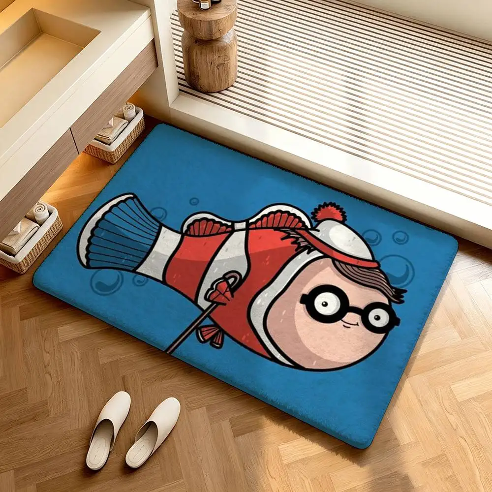 Game Wheres W-allyS W-aldo  Shower Room Absorbent Small Floor Mat Soft Comfortable Decorative Foot Mat