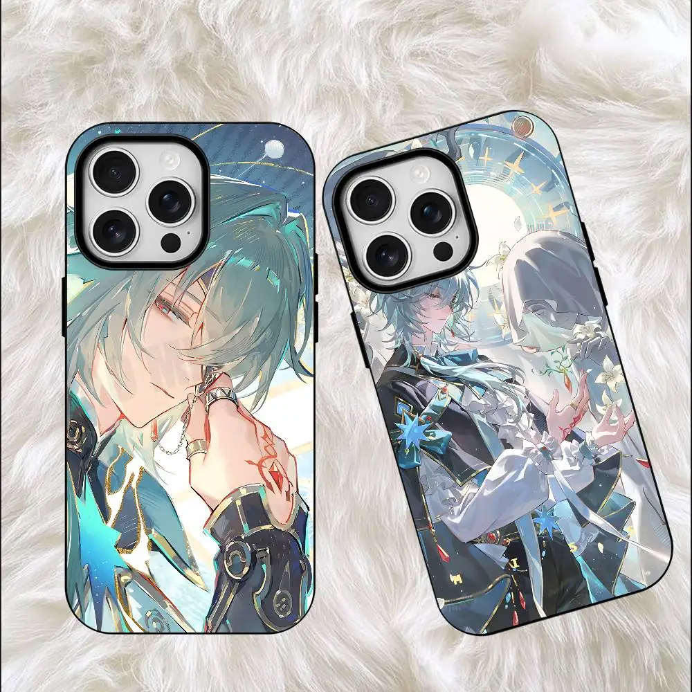 

A-Anaxas Honkai Matte Silicone Soft Case For iPhone 17,17E,16,16E,15,14,13,12,11 Pro Max For Magnetic Shell Frosted Cover