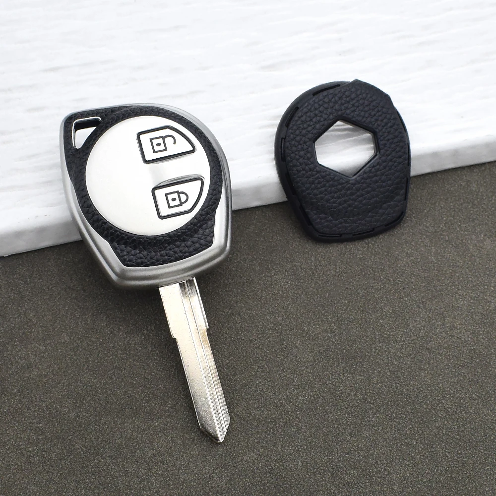 Soft TPU Leather Car Key Case for Suzuki Jimny Swift Grand Vitara SX4 Liana Aerio Samurai Remote Key Cover Auto Parts Key Chain