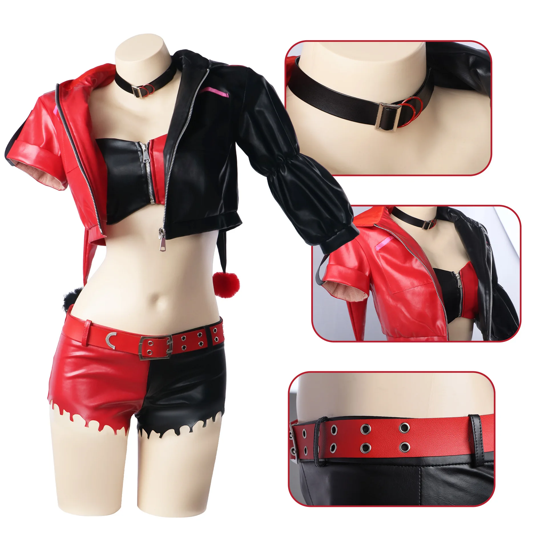 Disfraz de Harley para mujer, disfraz de Anime, Quinzel, Suicide, Isekai, Joker Girl Squad, disfraz de Halloween, trajes de fiesta Sexy con peluca