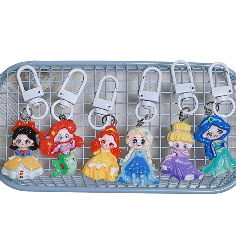 Lieve Schattige Prinses Sleutelhanger Cartoon Zeemeermin Meisje Sleutelhanger Rugzak Opknoping Decoratie Vriend Geschenken