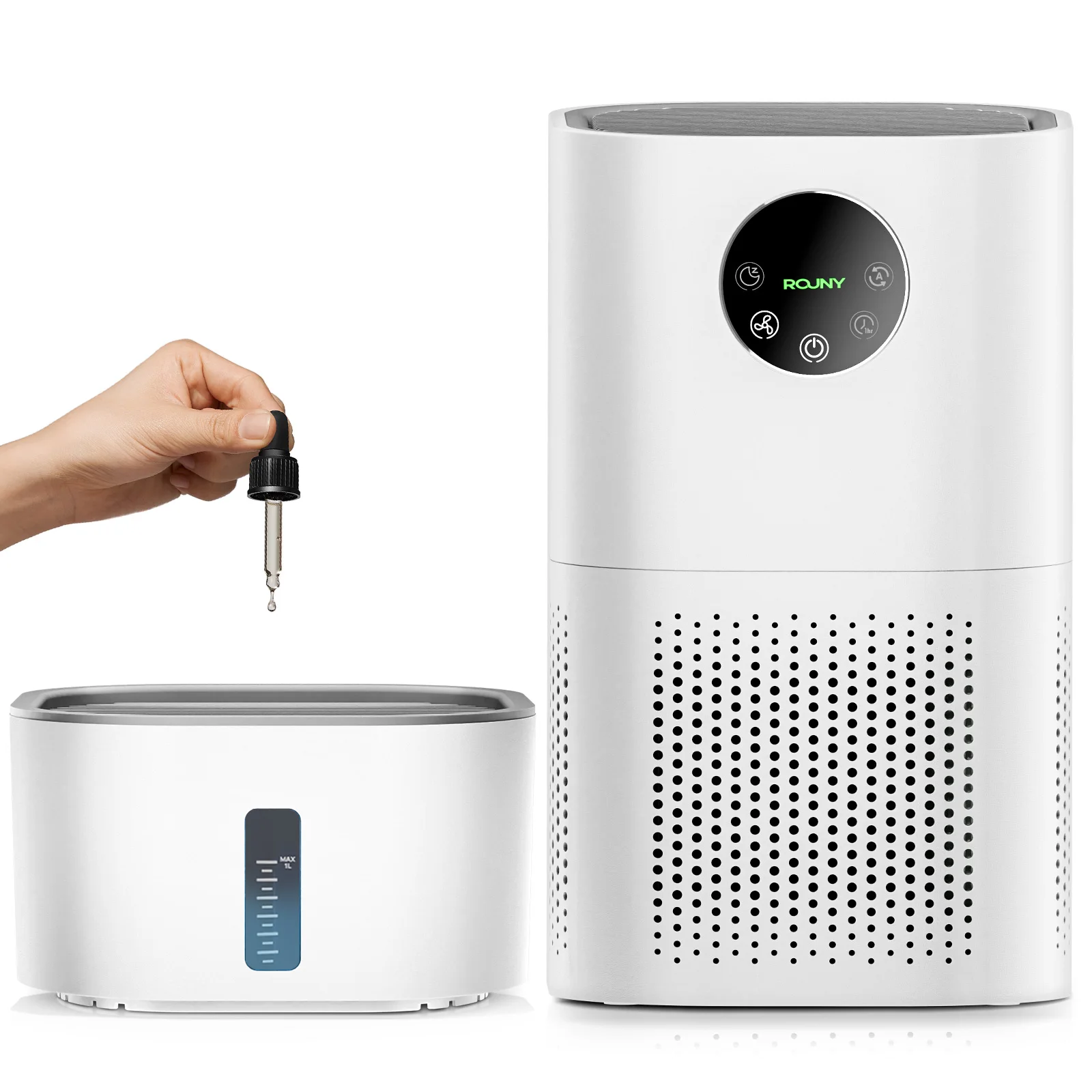 

Evaporative Mist-Free Humidifier Air Purifier With HEPA Carbon Filter, 2-in-1 Quiet Air Washer For Baby Room And Pets