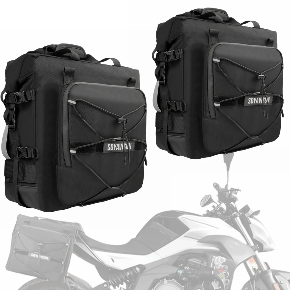 Motorcycle Side Pannier Bag Anti-Fall Quick Release Motorbike Saddle Box Riding Travel Luggage Bag