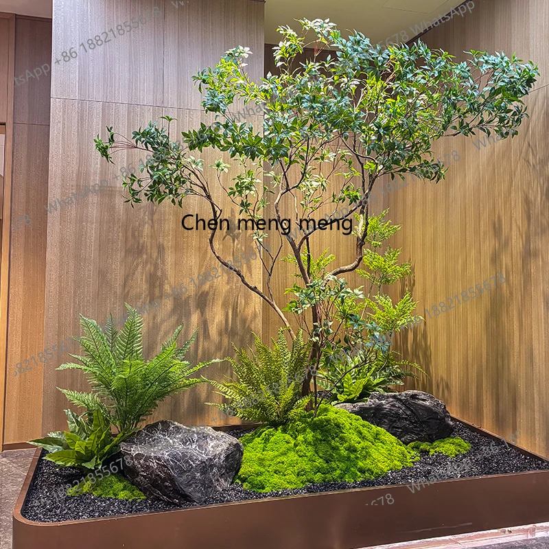 

Simulation, green plant landscaping window plant indoor banyan tree decoration, large fake tree simple landscape