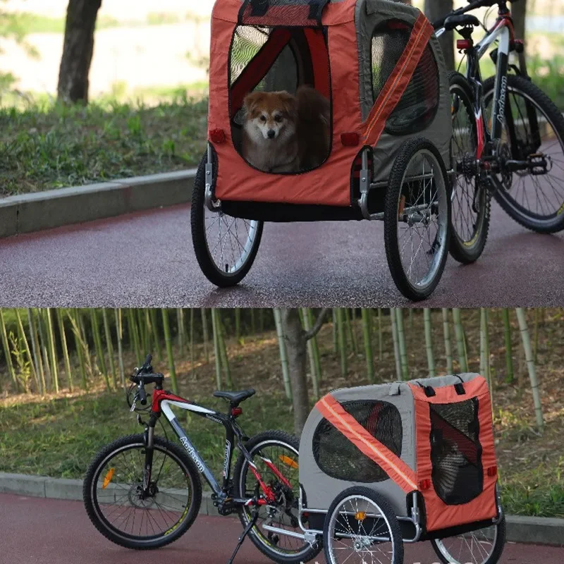 Two-wheeled large pet bicycle trailer folding outdoor cycling travel trailer