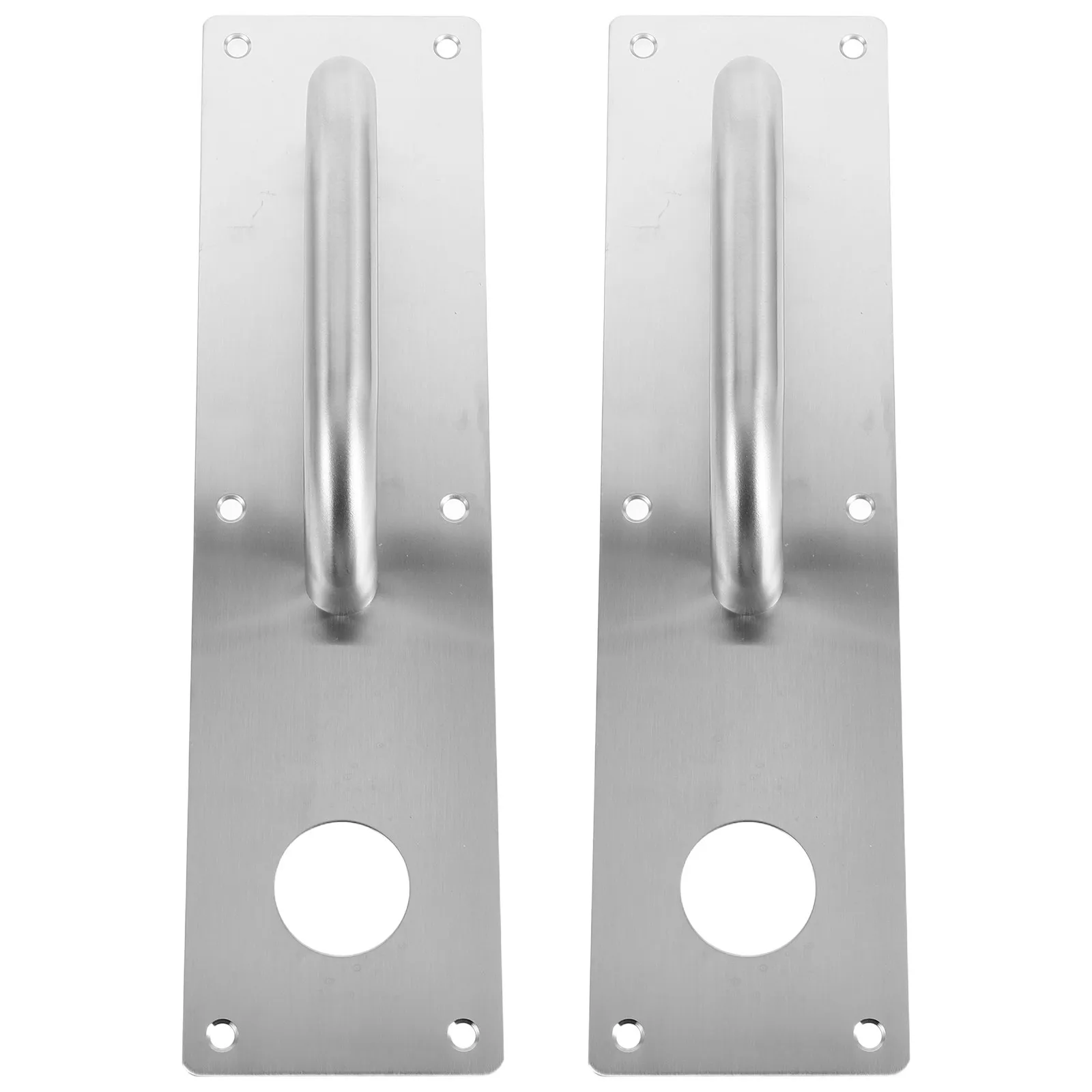 2Pcs Stainless Steel Door Pull Handle Fire Door Flush Plate Black 30x8x6.5cm Commercial Sliding Push Pull Lock Hole Interior