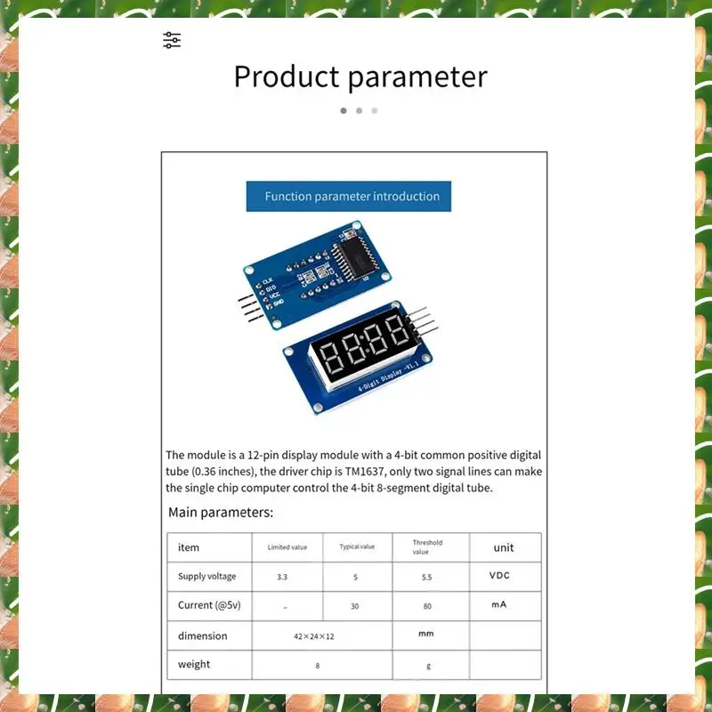 JAJA TM1637 Modulo LED 4 Scheda driver seriale per Arduino, Tubo orologio anodo rosso a 7 segmenti da 0,36 pollici