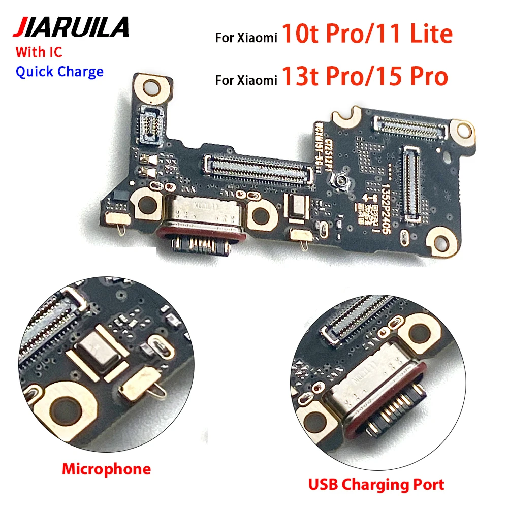 USB Charging Port Charger Dock Connector Board Flex Cable With Mic Microphone For Xiaomi 10T 9T 10 11T Pro 12T 10 Lite