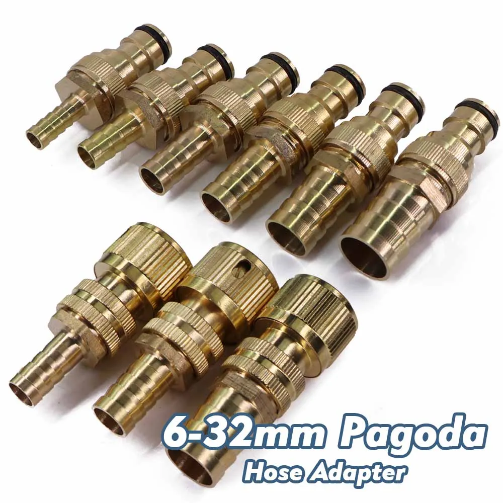 6-32mm Brass Hose Barb Adapter 16mm Quick Connector Garden Irrigation Watering Tubing Connect Repair Coupling Joint Pipe Fitting