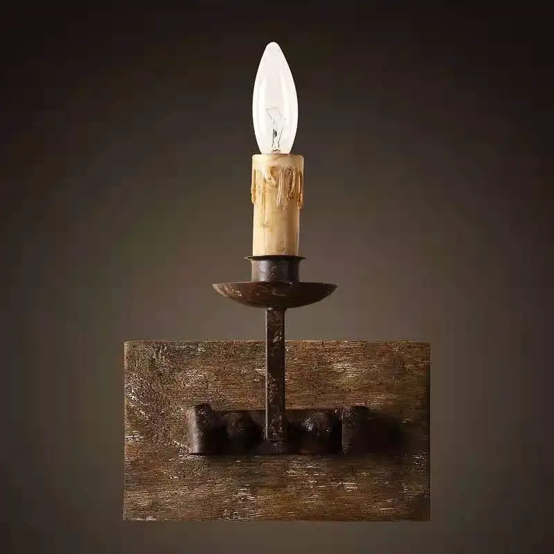Creative American country retro old wall lamp bedroom corridor living room dining room bed and breakfast personalized wall lamp