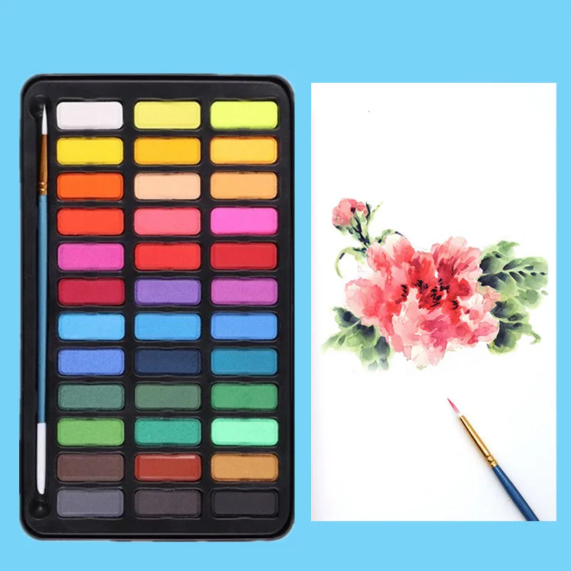 Professional Watercolors Set 24/36 Colors Pigment for Watercolor Painting With Paint Brush&Watercolor Paper Painting Set