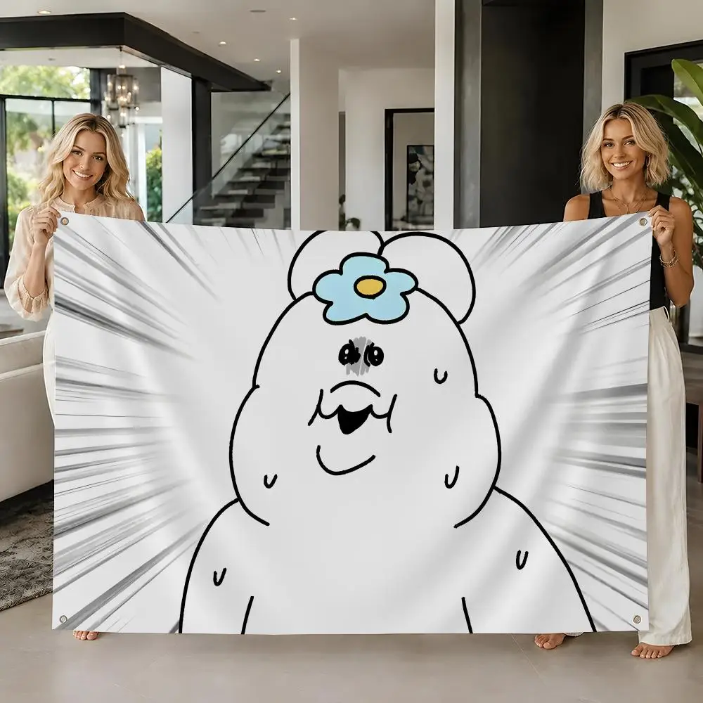 Vtuber Npochamu Flags flag For Room Dorm Camping Picnic Art Style Garage Bar wall Decoration Banner