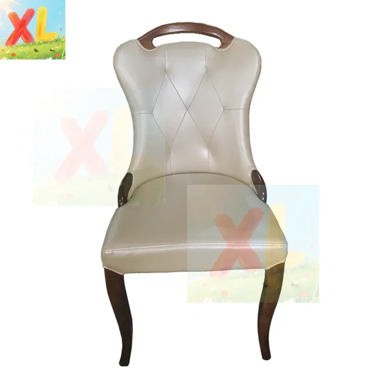 

Modern simple European solid wood chair soft bag backrest home hotel box restaurant club chair