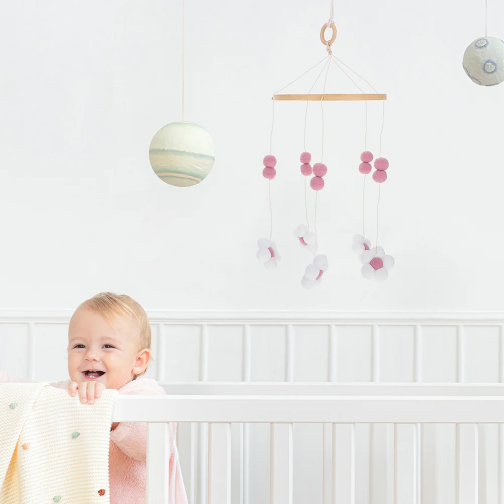 2Pcs Baby Crib Mobile Boho Nordic Flower Handmade Nursery Hanging Decoration Crib Toys Nursery Mobiles