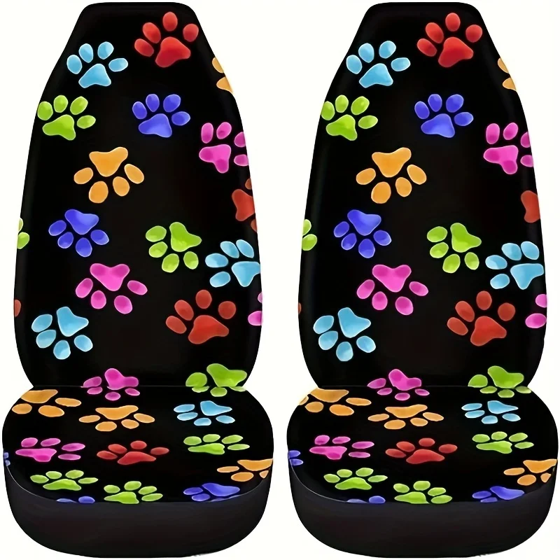14pcs Car Seat Cover Color Claw Print Car Seat Protector Car, Gear Cover, Handbrake Cover, Headrest Cover, Suitable For Most Veh