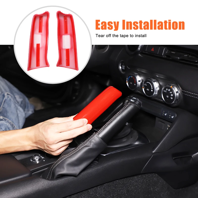 لمازدا MX-5 2016-2025 لشركة فيات 124 عباس 124 ABS ألياف الكربون الأسود سيارة فرملة اليد رافعة الديكور غطاء الملحقات الداخلية #2