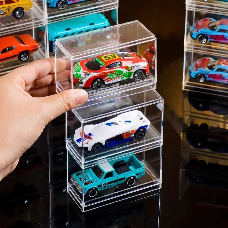 Hot Wheel Display Case, Transparent Acrylic Dustproof Stackable Collection Box, Alloy Car Model Multi Meika Storage Box