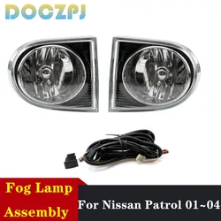 1Set Car Front Driving Fog Lamp Foglight Assembly For Nissan Patrol Safari Y61 2001 2002 2003 2004 With Switch Upgrade Kit