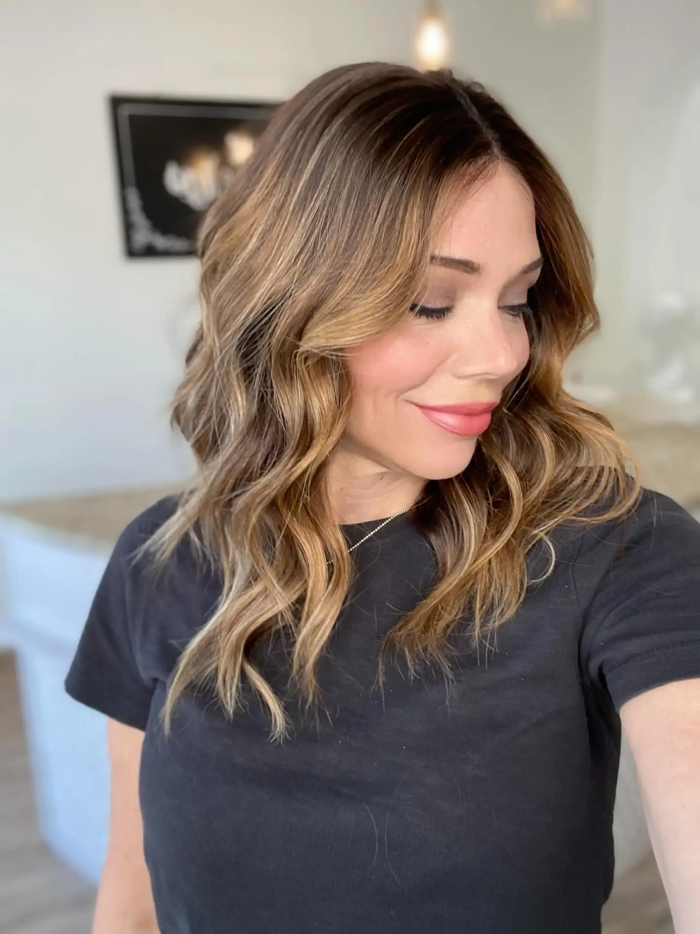 Balayage chocolate marrom peruca macia sem cola festa uso diário peruca dianteira do laço pré arrancar perucas sem cola cabelo sintético de alta densidade