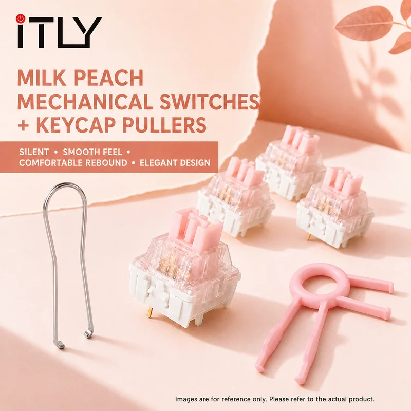 iTLY V2 Peach Switch 5Pin Mechanical Keyboard Switch DIY 3D Printer RGB Hot Swap MX Cross Stem For Custom Gaming Keyboard