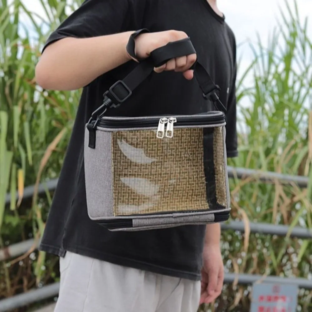 Breathable Mesh Pet Travel Bag Portable Large Capacity Pet Carrier Adjustable Straps Clear Window Hamster Carrying Bag Vet Visit view 5