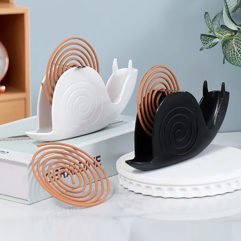 1PC Snails Mosquito Coil Holder With Tray Nordic Style Spiral Summer Day Plastic Mosquito Repellent Incenses Rack Plate Home Dec