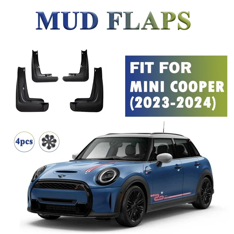 

FOR MINI COOPER COOPERS F56 2022 2023 2024 Mudguard Fender Mud Flaps Guard Splash Mudflaps Car Accessories Front Rear 4pcs