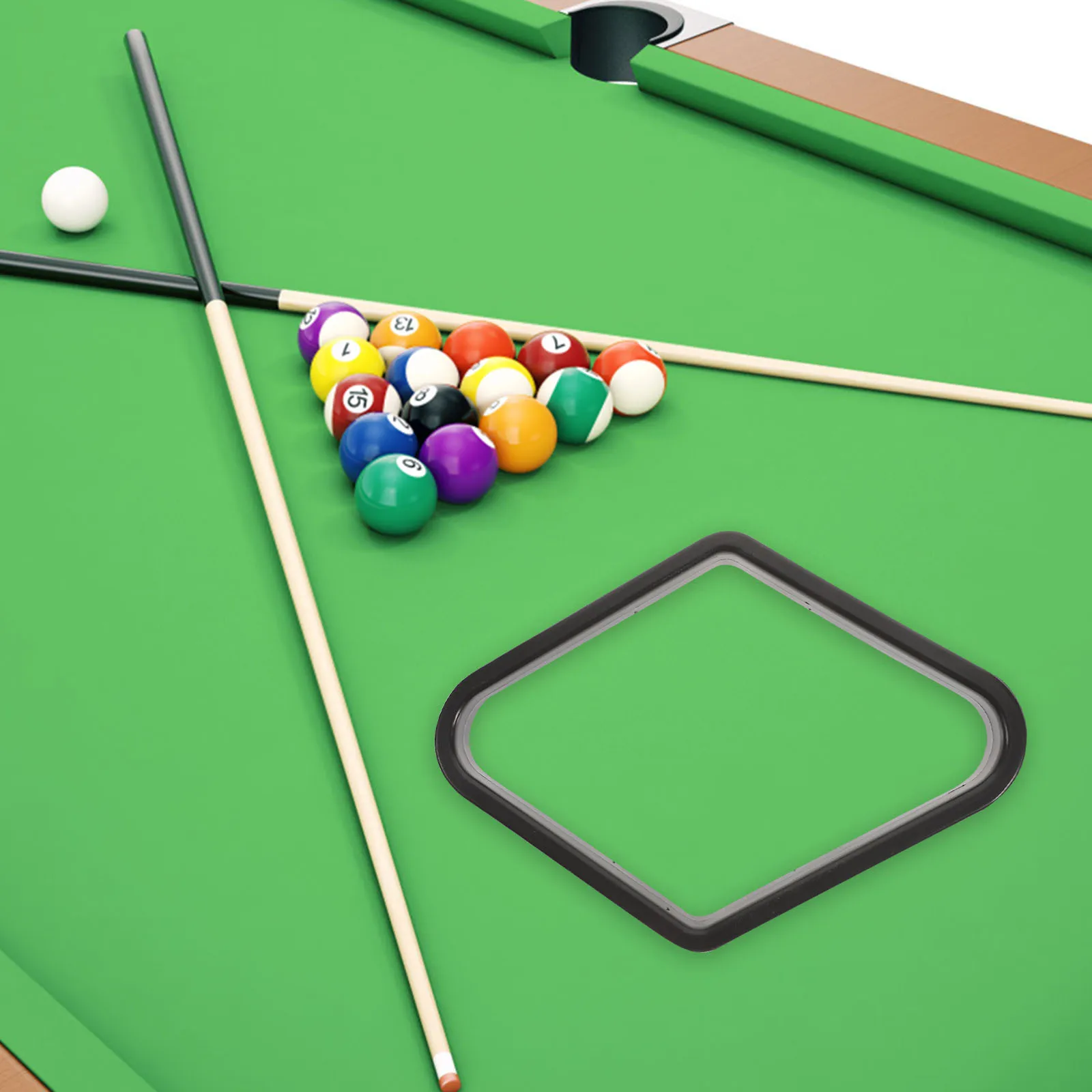 

2Pcs Billiard Rack Premium Material Style Fits Standard Pool Table Accessory 9-Ball Billiard Ball Storage Rack