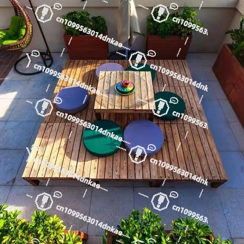 Make Outdoor Anti-corrosive Wood Floor Terrace Garden Courtyard Floor Carbonized Wood Board Waterproof Balcony Outdoor Steps
