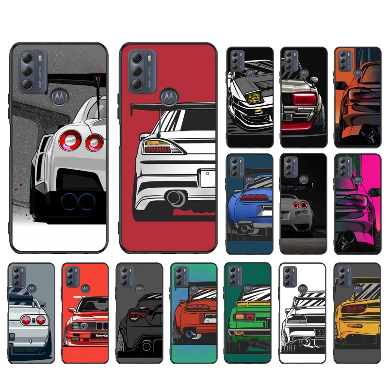 Japan JDM Sports Car Phone Case For Moto E32 E32S E20 E40 E7 Plus Edge 40 30 Ultra Neo 20 lite G13 G9Plus GPure GStylus