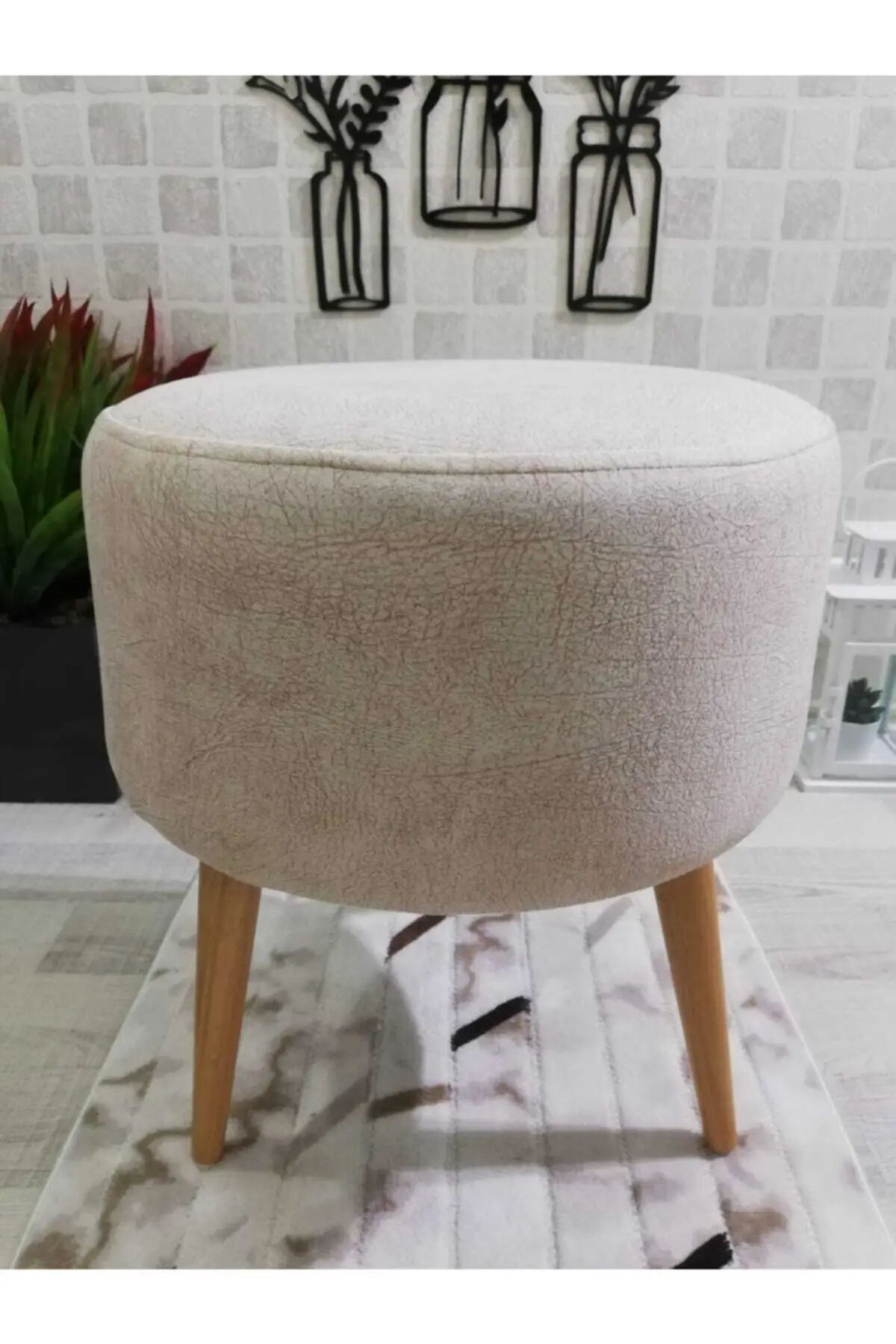 Hornbeam Been Decoratieve Poef-Extra 2