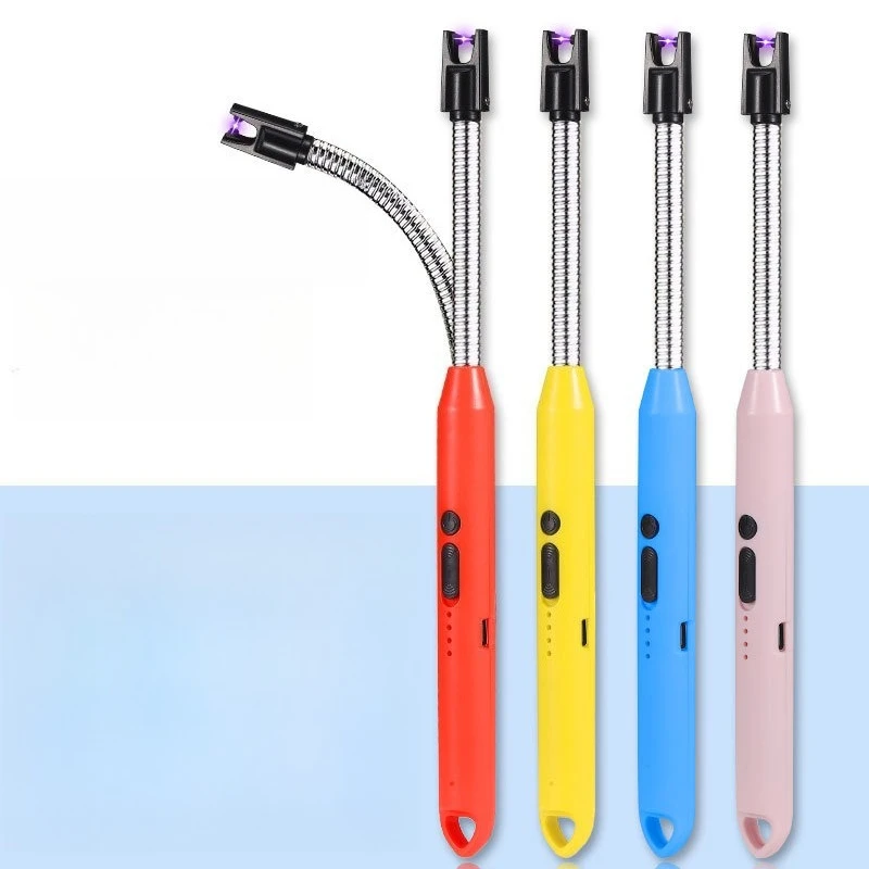 Plastic Shell Extended Kitchen Igniter Type-C Rechargeable 360° Rotating Pulse Ignition Gun Windproof Gas Stove Lighter Stick