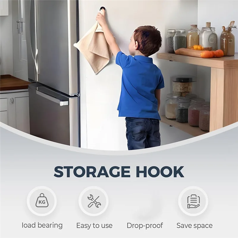 프리미엄 크롬 마감 수건 걸이 12개 주방, 욕실 캐비닛용 원형 접착 푸시 후크