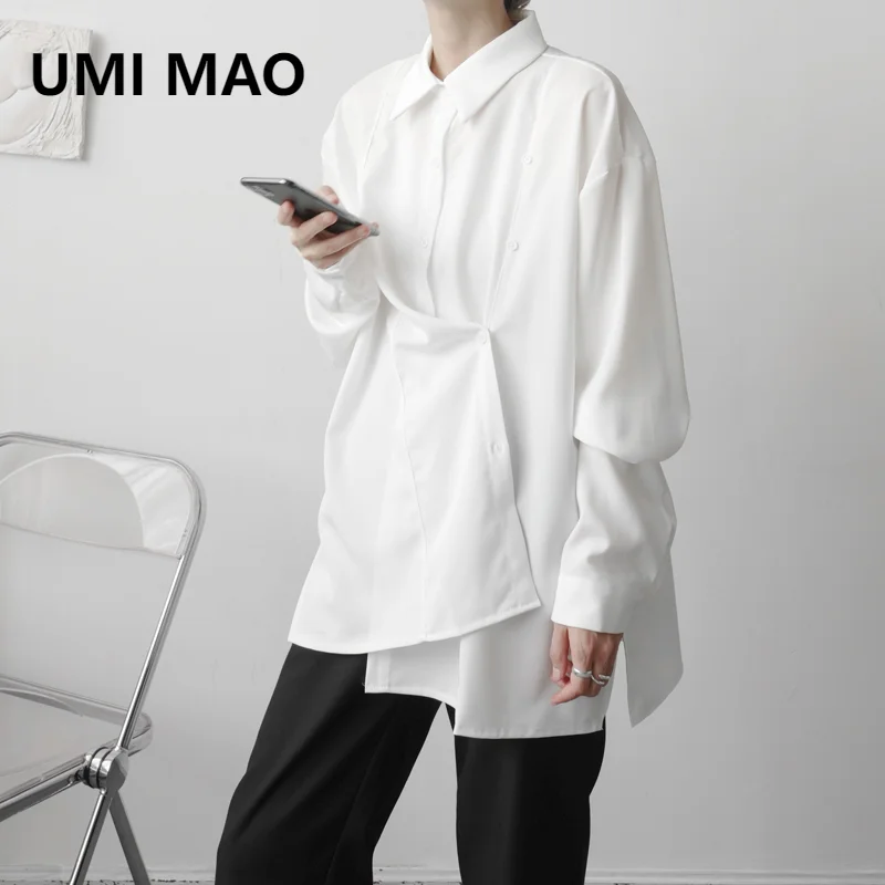 

UMI MAO Yamamoto Dark Top Men's Korean Deconstructed Design Feel Loose Long Sleeved Shirt Unique Multiple Wearing Methods Men
