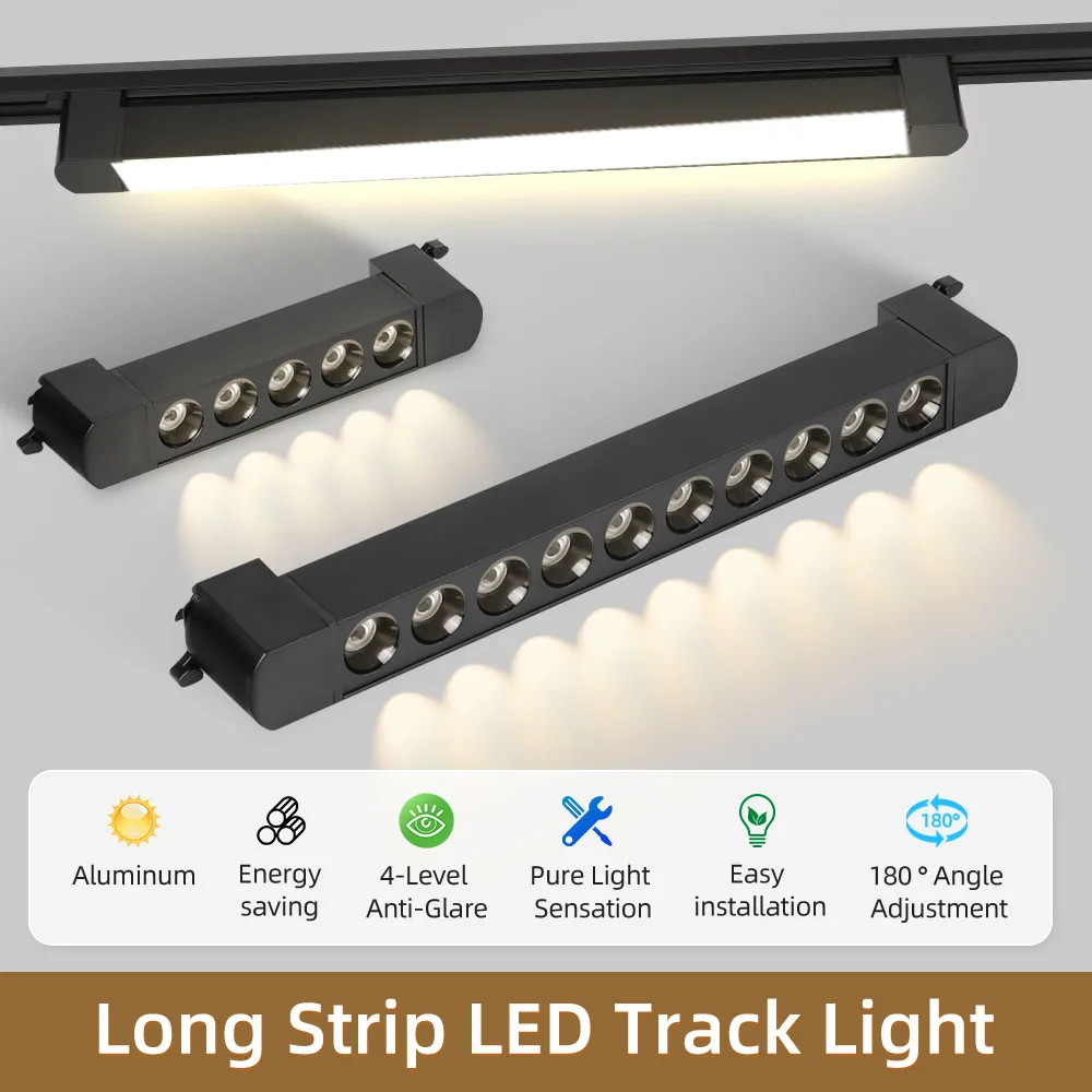 

LED Track Light Set Spotlight Floodlight 85V-265V 10W/20W/30W Track Lighting Rail Ceiling Lamp For Living Room Clothing Store