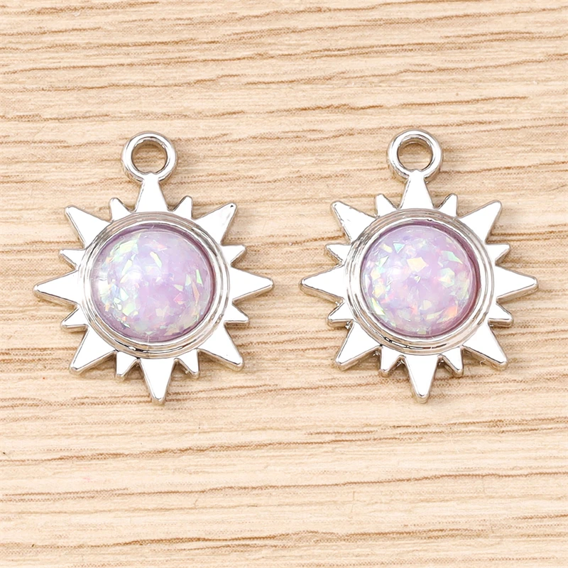 5 Stück 17x20mm Niedliche Kristall-Metall-Sonnen-Anhänger für die Herstellung von Ohrhängern, Halsketten, Armbändern, DIY-Handwerk und Schmuckzubehör – Detail 9