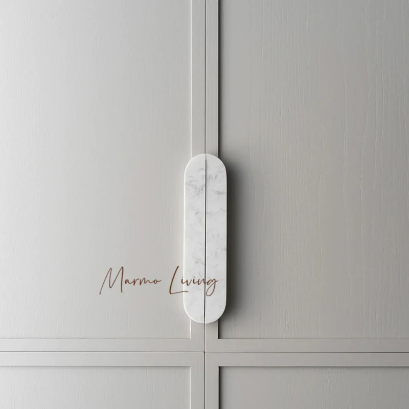 

100% Natural Marble French Handle Drawer Wardrobe High-end Home Decoration Door Handle
