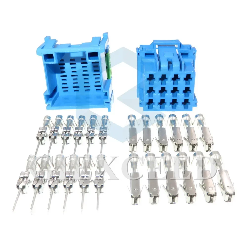

1 Set 12 Pin 3.5 Series Blue Auto Male Plug Female Socket AC Assembly Car Plastic Housing Unsealed Adapter 3-967627-1 6-968972-1
