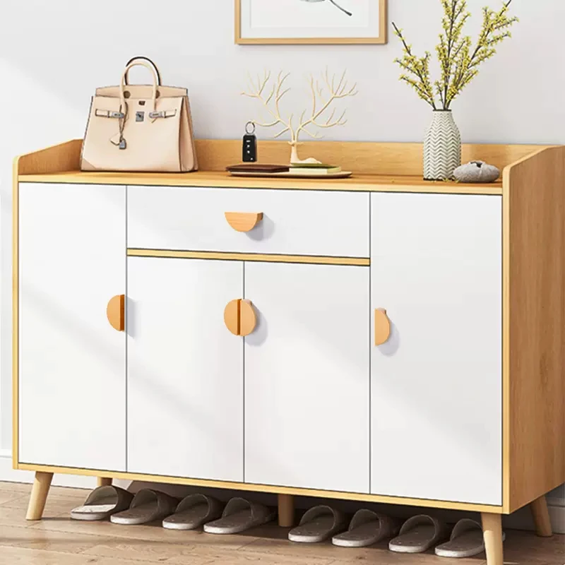 Kitchen Cabinet Door Wood Knobs Pulls Wardrobe Shoe Cupboards Drawer Semicircle Pulls Dressing Table Wooden Furniture Handles