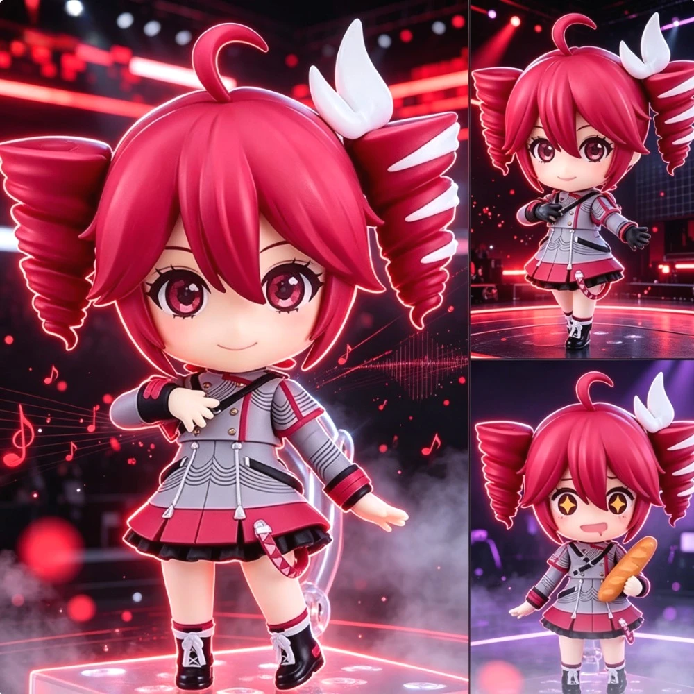 Versão Q de Desenho Animado Fofo # 2344 Kasane Teto Boneco Articulado Colecionável de Anime Fofo Decoração de Mesa para Fãs e Brinquedo Infantil